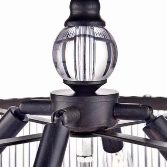 16.9 in. Coffee Black Semi-Flush Mount